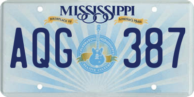 MS license plate AQG387