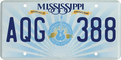 MS license plate AQG388