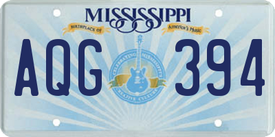 MS license plate AQG394