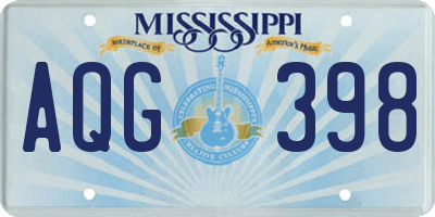 MS license plate AQG398