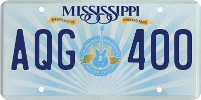 MS license plate AQG400