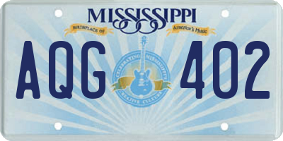 MS license plate AQG402