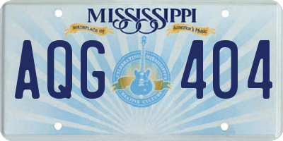 MS license plate AQG404