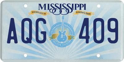 MS license plate AQG409