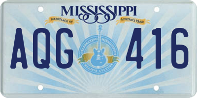 MS license plate AQG416