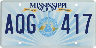 MS license plate AQG417