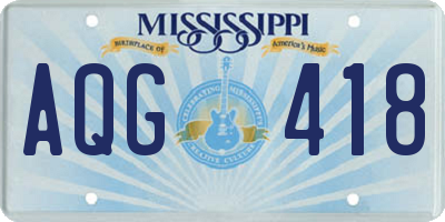 MS license plate AQG418