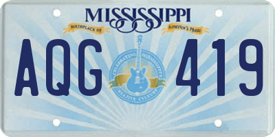 MS license plate AQG419