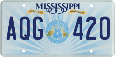 MS license plate AQG420