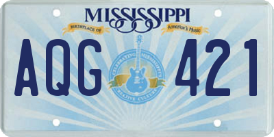 MS license plate AQG421