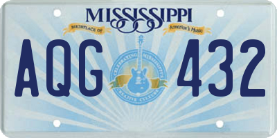MS license plate AQG432