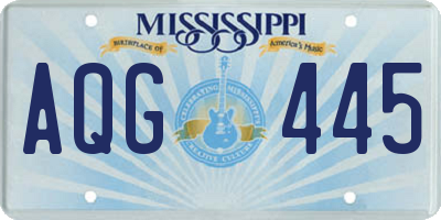 MS license plate AQG445