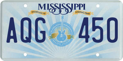 MS license plate AQG450
