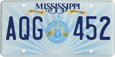 MS license plate AQG452