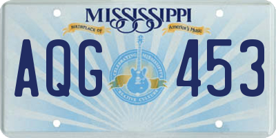 MS license plate AQG453