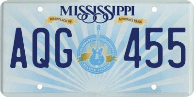 MS license plate AQG455