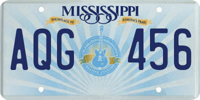 MS license plate AQG456