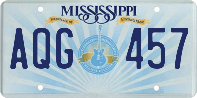 MS license plate AQG457