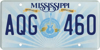 MS license plate AQG460