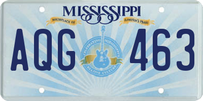 MS license plate AQG463
