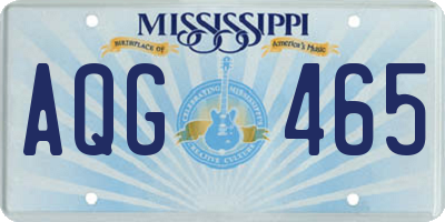 MS license plate AQG465