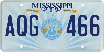 MS license plate AQG466