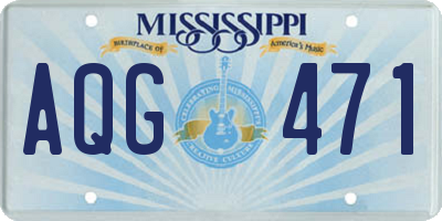MS license plate AQG471