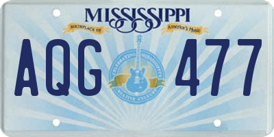 MS license plate AQG477