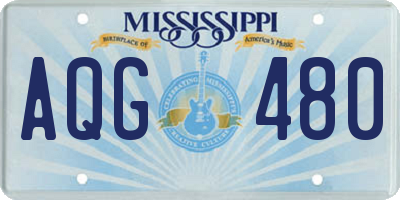 MS license plate AQG480