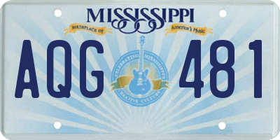 MS license plate AQG481
