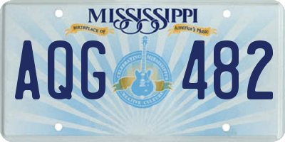 MS license plate AQG482