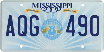 MS license plate AQG490