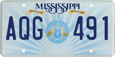 MS license plate AQG491