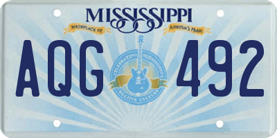 MS license plate AQG492