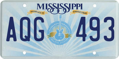 MS license plate AQG493