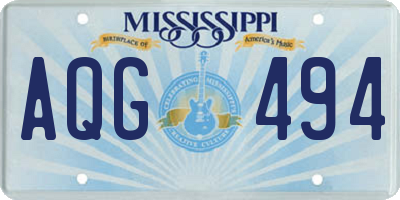 MS license plate AQG494