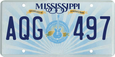 MS license plate AQG497