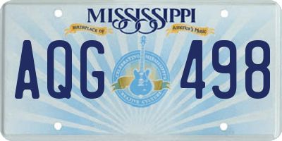 MS license plate AQG498
