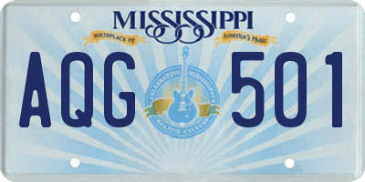 MS license plate AQG501
