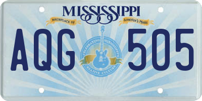 MS license plate AQG505