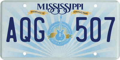 MS license plate AQG507