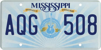 MS license plate AQG508