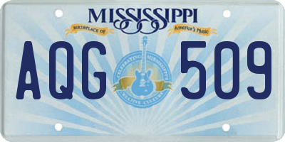 MS license plate AQG509