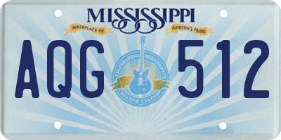 MS license plate AQG512
