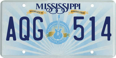 MS license plate AQG514