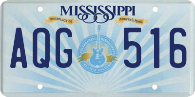 MS license plate AQG516