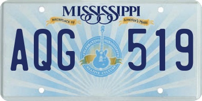 MS license plate AQG519