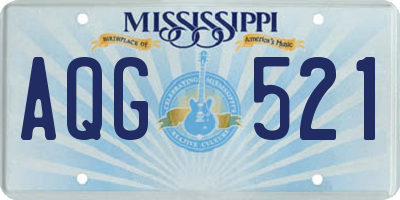 MS license plate AQG521