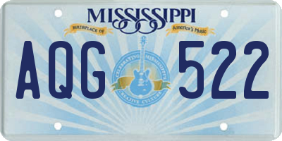 MS license plate AQG522