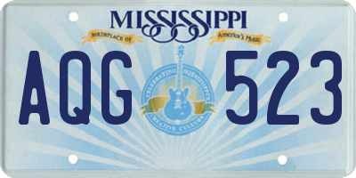 MS license plate AQG523